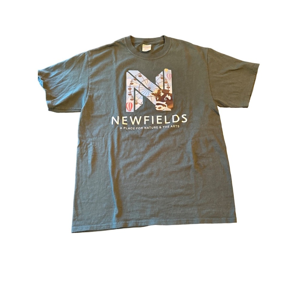 Newfields Graphic T-Shirt M Core Cotton Unisex Green